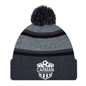 9M069M Acrylic Roll Pom Pom Toque - Black/Charcoal