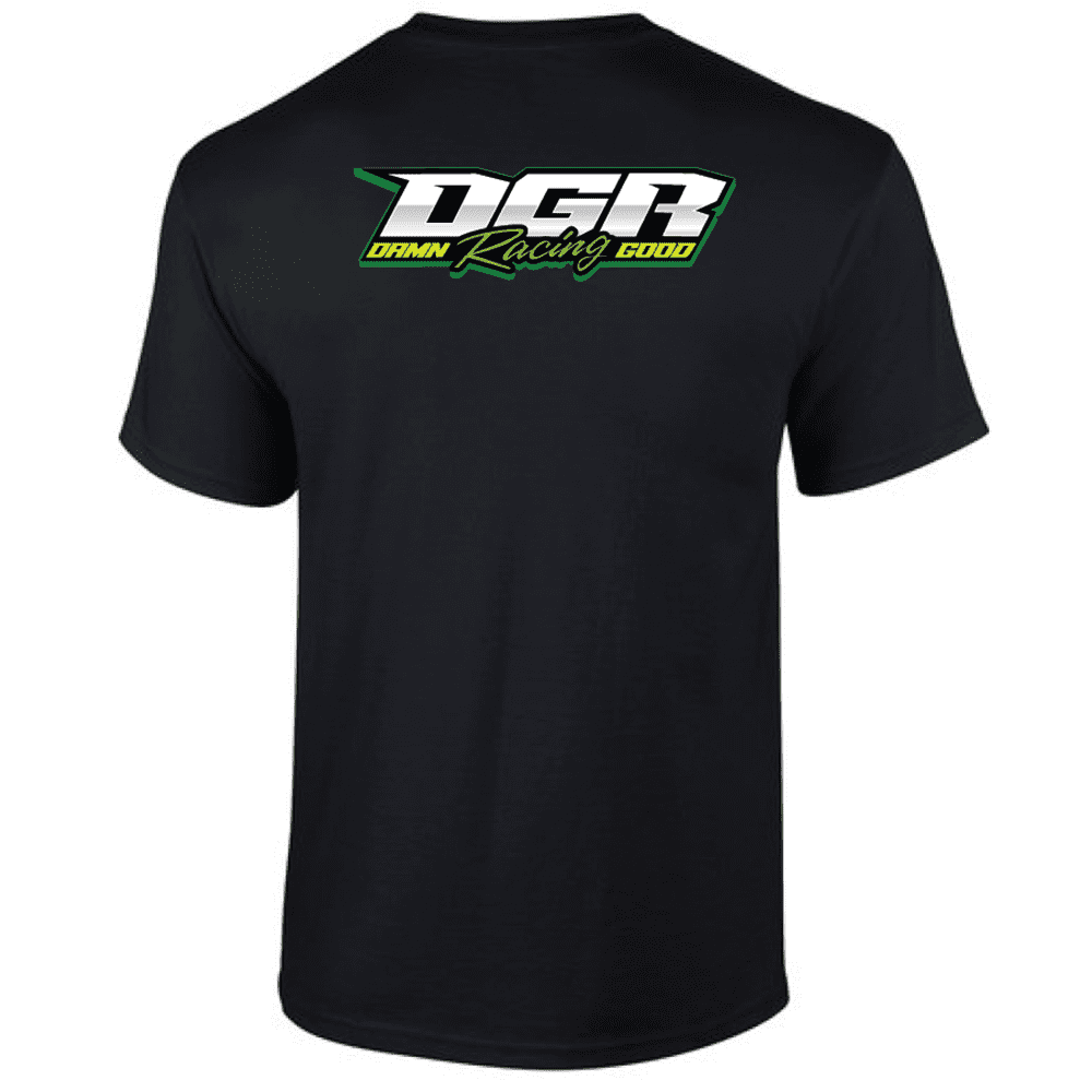 G200 Gildan Ultra Cotton T-Shirt - Black (Green Logo) - Image 2