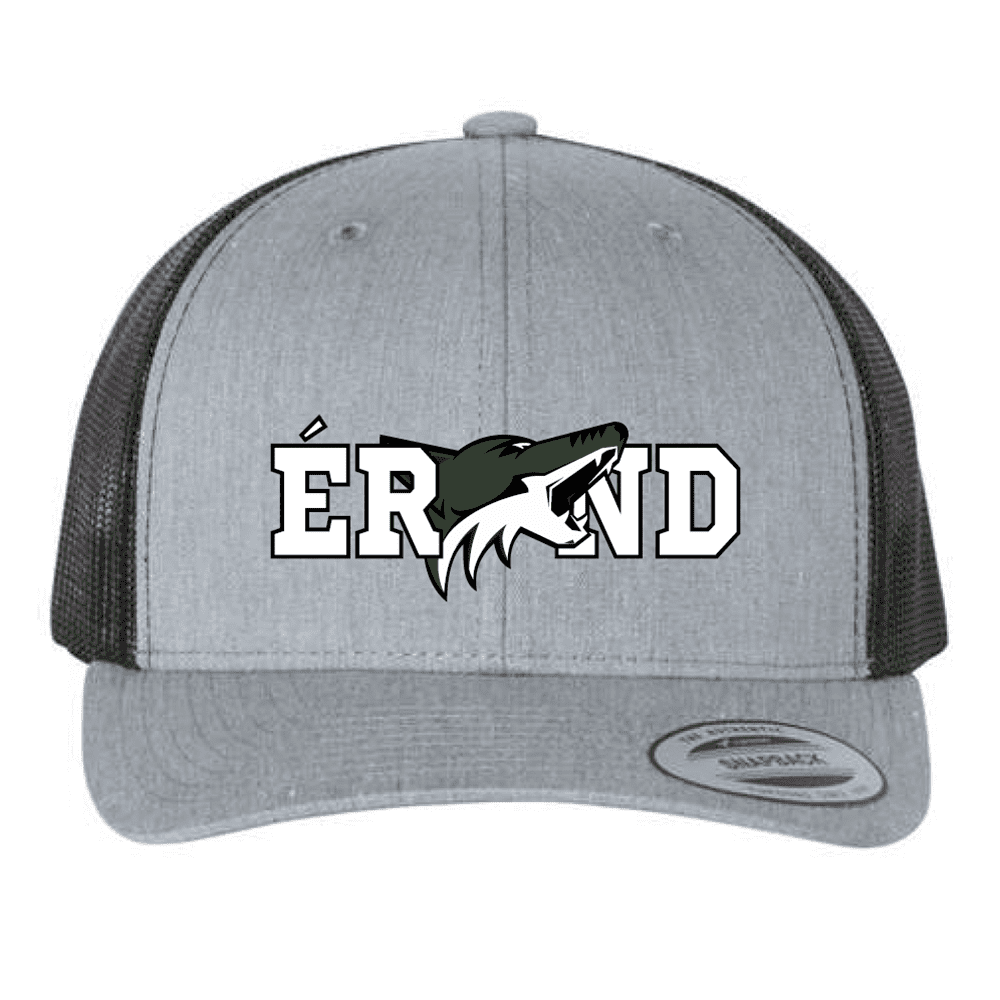 6606 Yupoong Adult Retro Trucker Cap - Heather Grey/Black