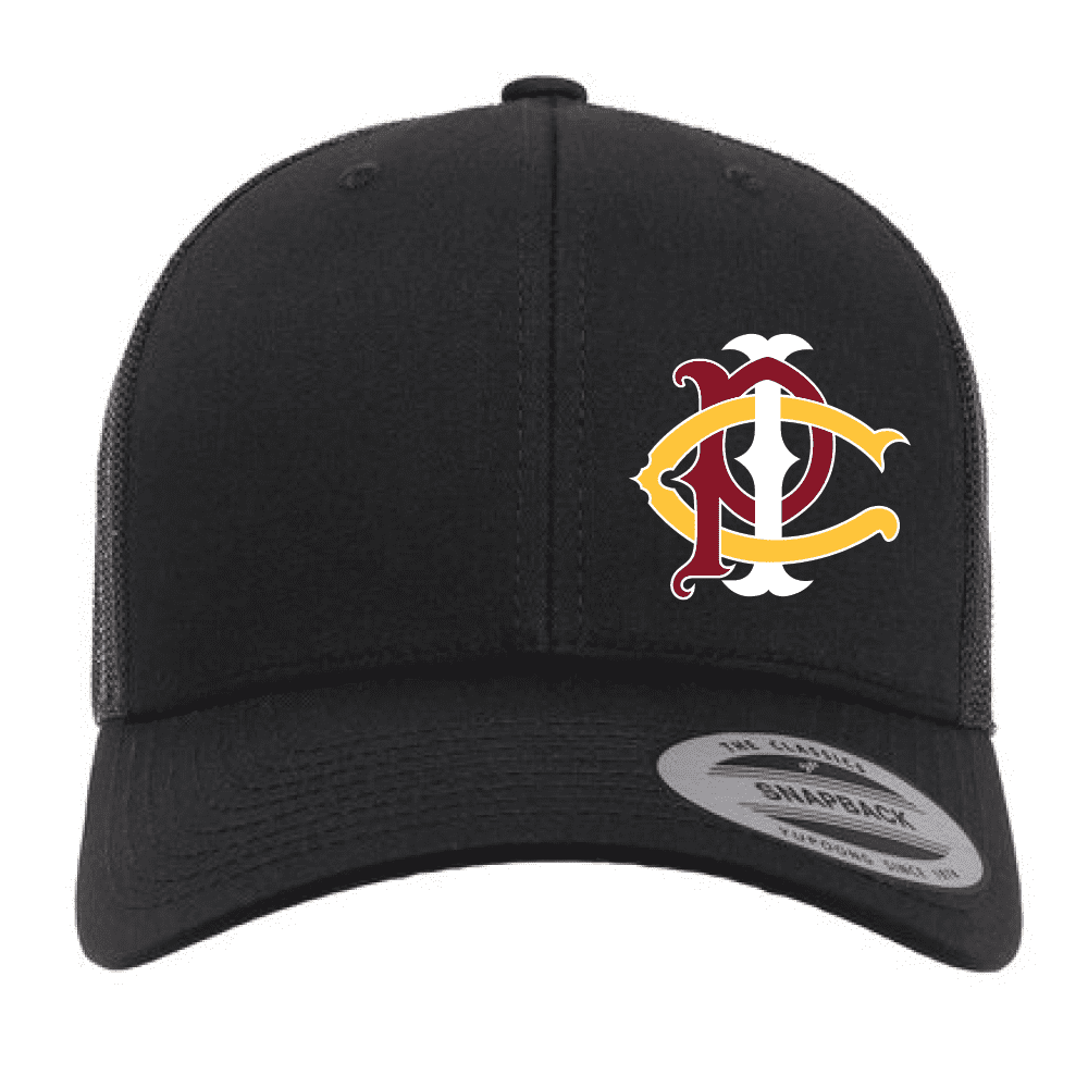 6606 Yupoong Adult Retro Trucker Cap - Black