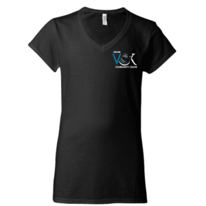 G64V00L Gildan Women's Soft Style V-Neck T-Shirt - Black
