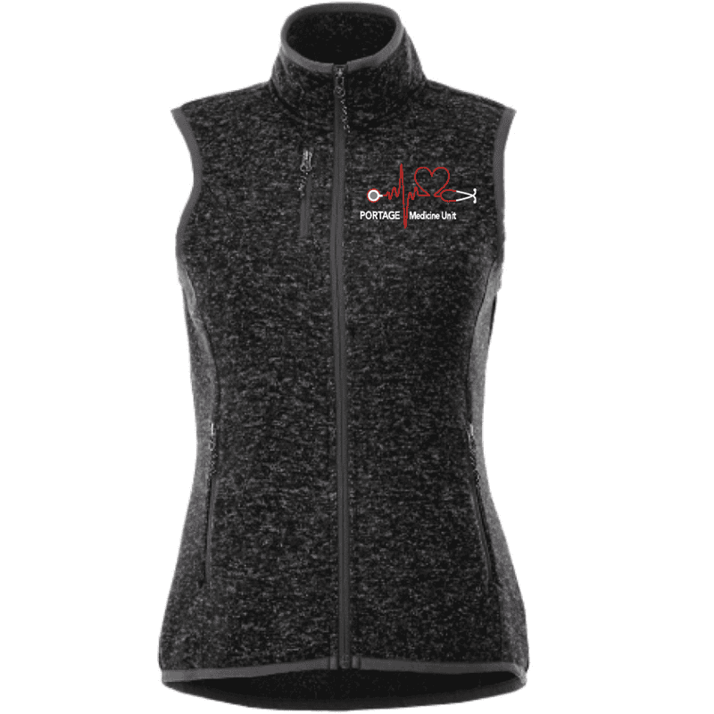 92502 Trimark Women's Fontaine Knit Vest - Black Smoke Heather